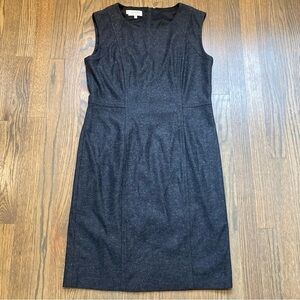 HOBBS London Charcoal Gray wool blend sleeveless shift dress US 8 UK 12
